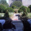 garden and the water fountain